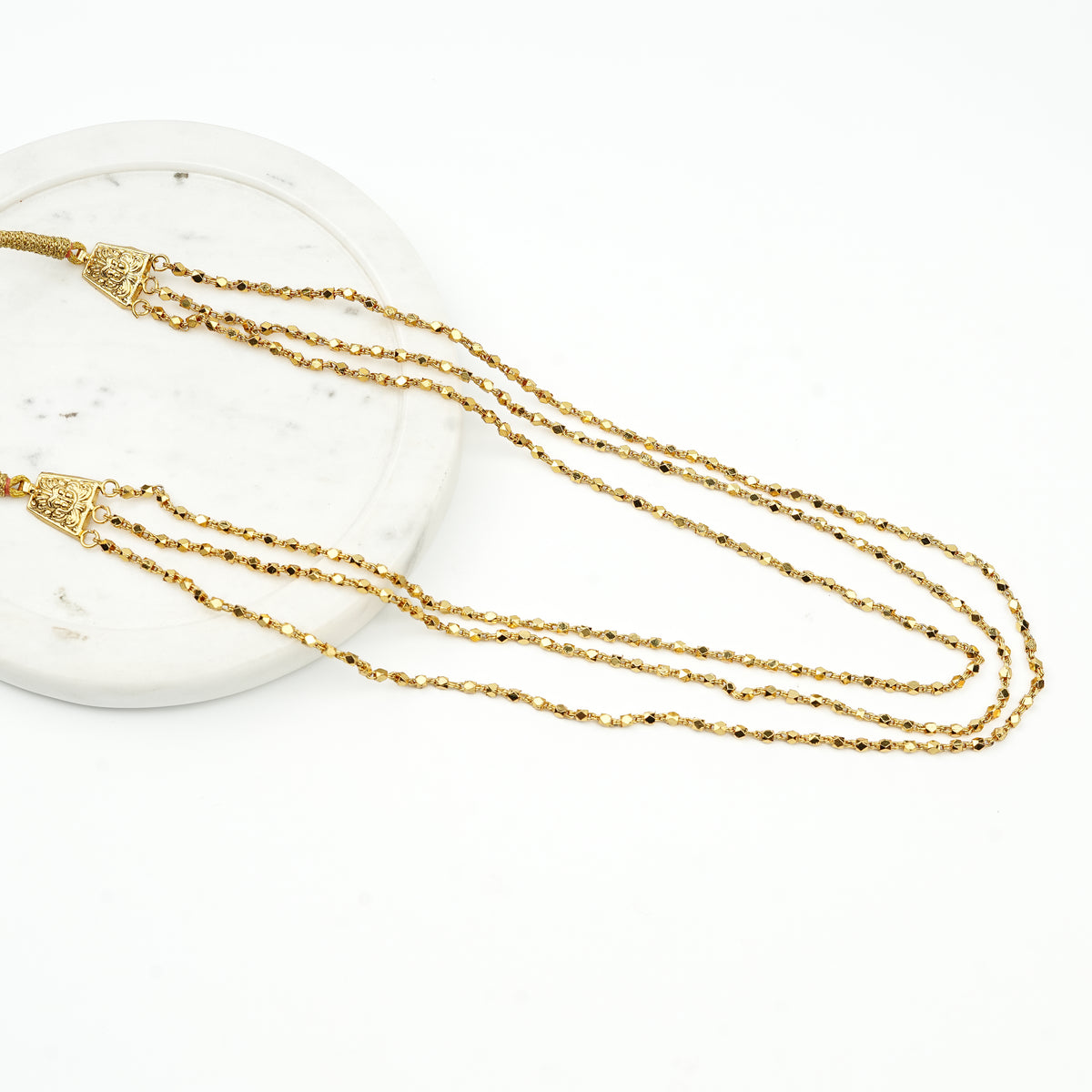 22K Gold Plated Fashion Ashtapailu Maal – 3 Layer Small