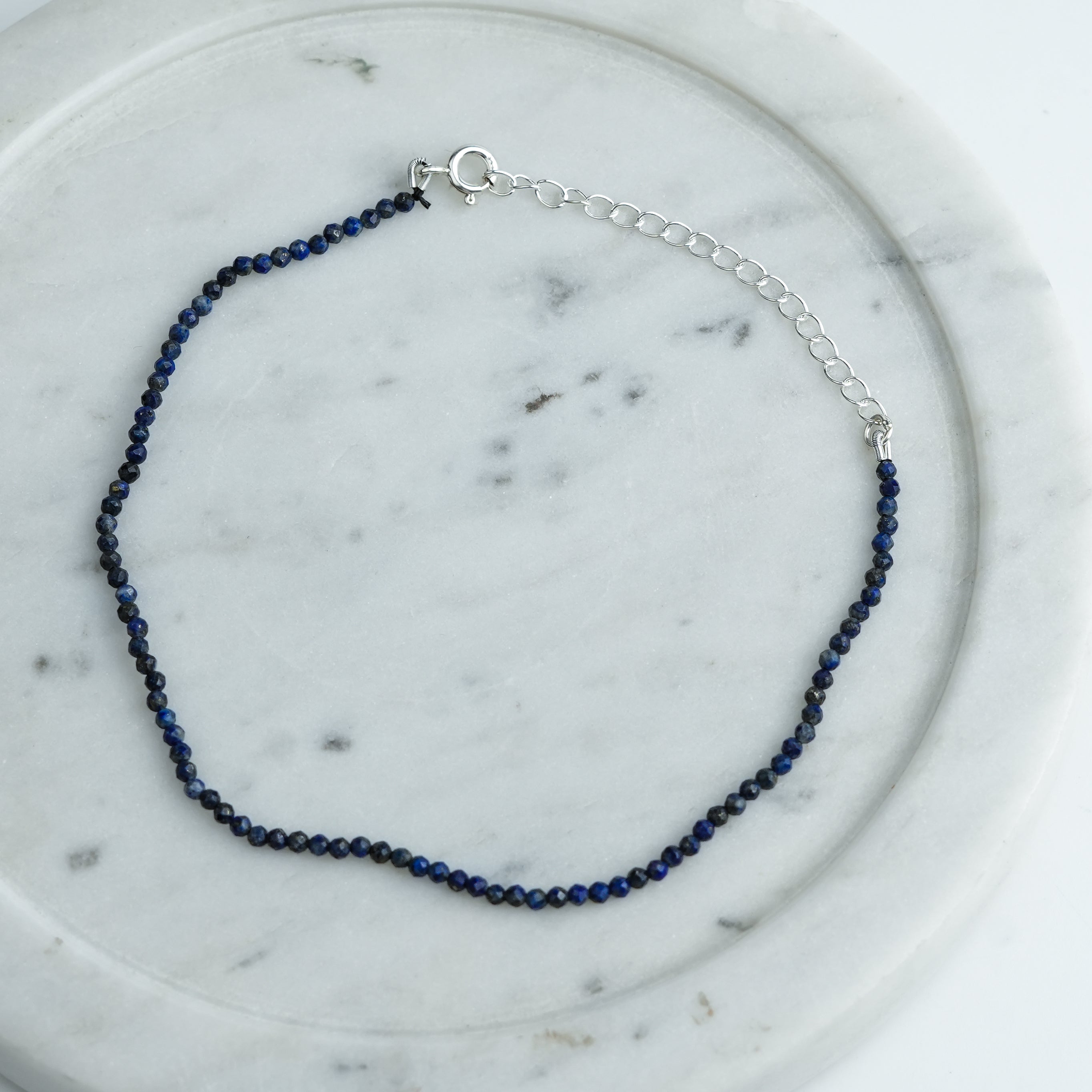 Lapis Lazuli Silver Anklet (Project Handmade)