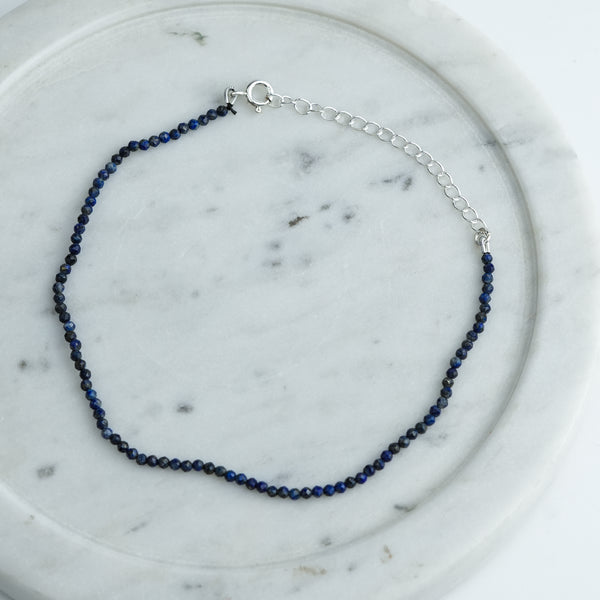 Lapis Lazuli Silver Anklet (Project Handmade)