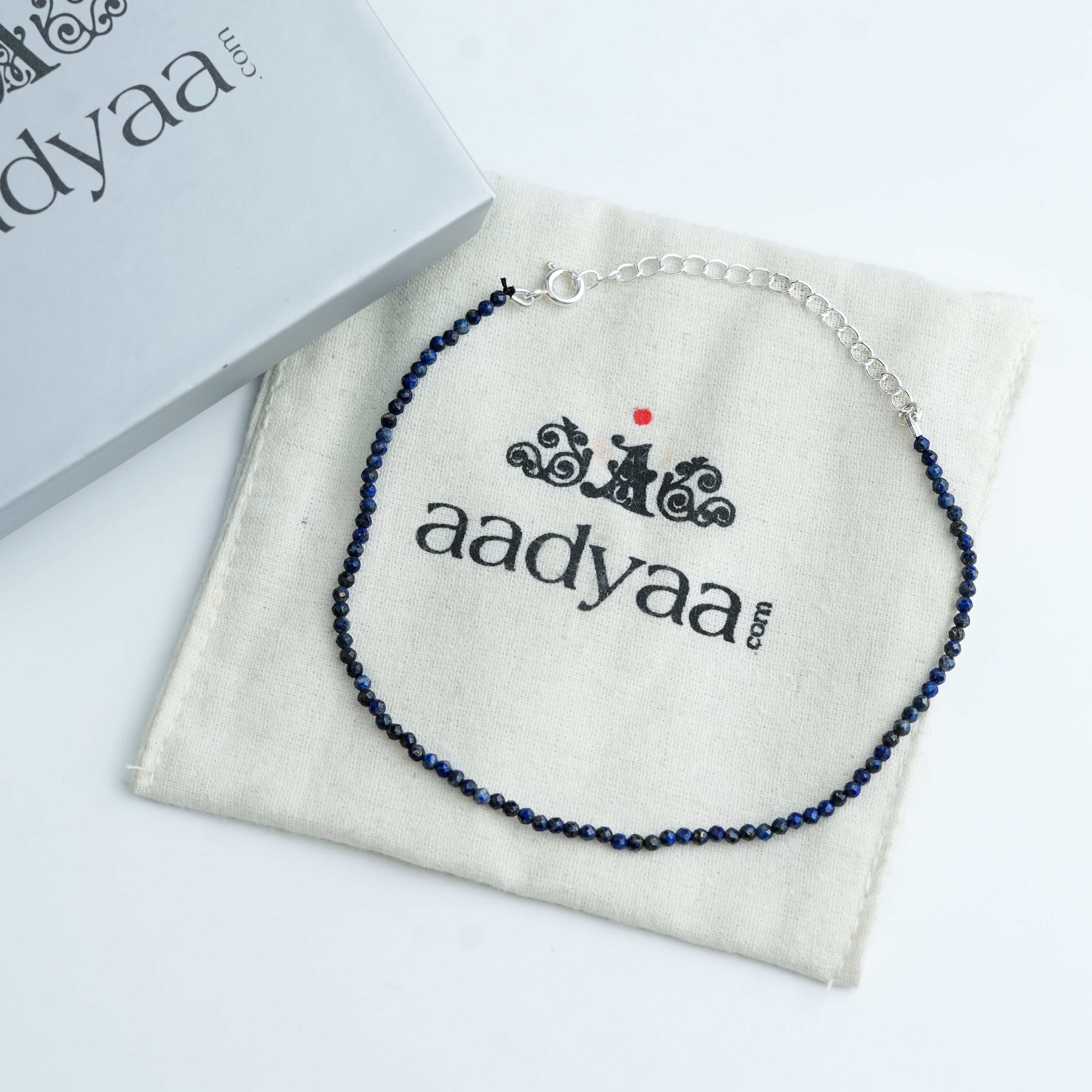 Lapis Lazuli Silver Anklet (Project Handmade)