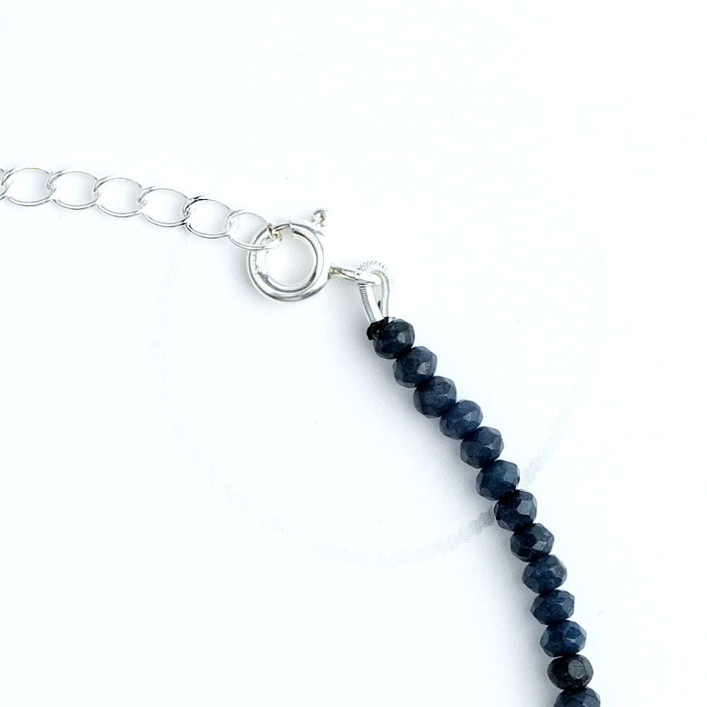 Blue Jade Silver Anklet (Project Handmade)