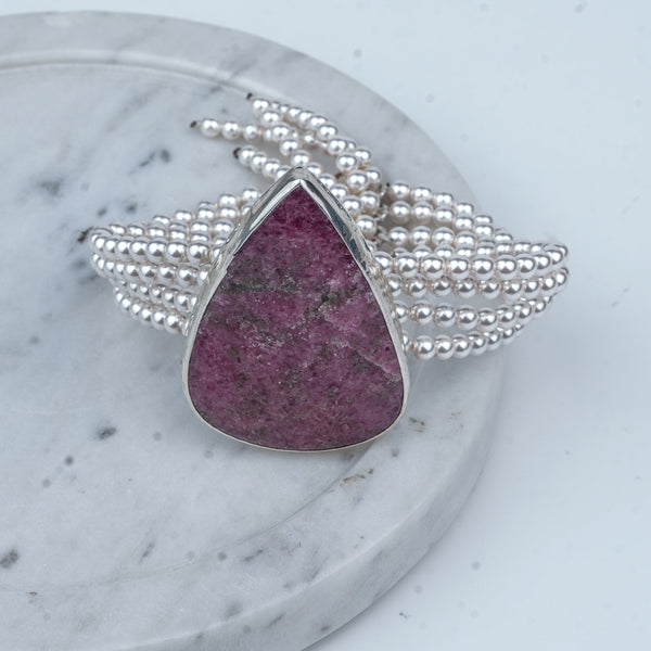 Luxe Bracelet – Rhodonite & Pearls