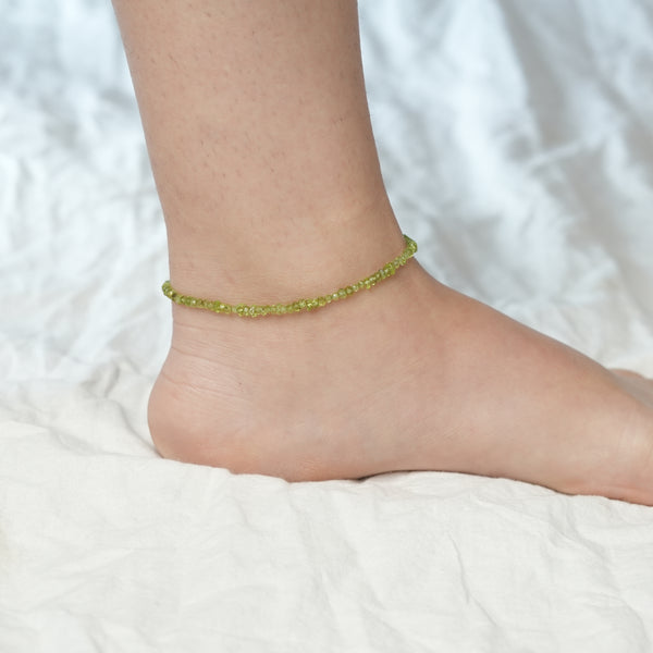 Peridot Silver Anklet (Project Handmade)