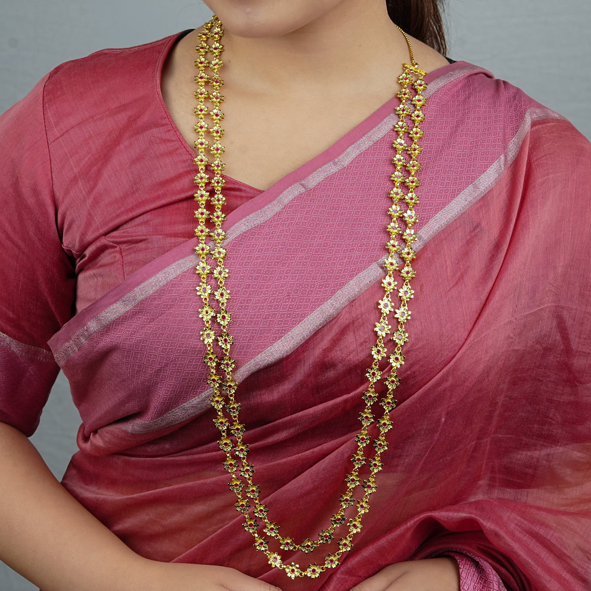 22K Gold Plated Fashion Bakul Haar – Double Layer
