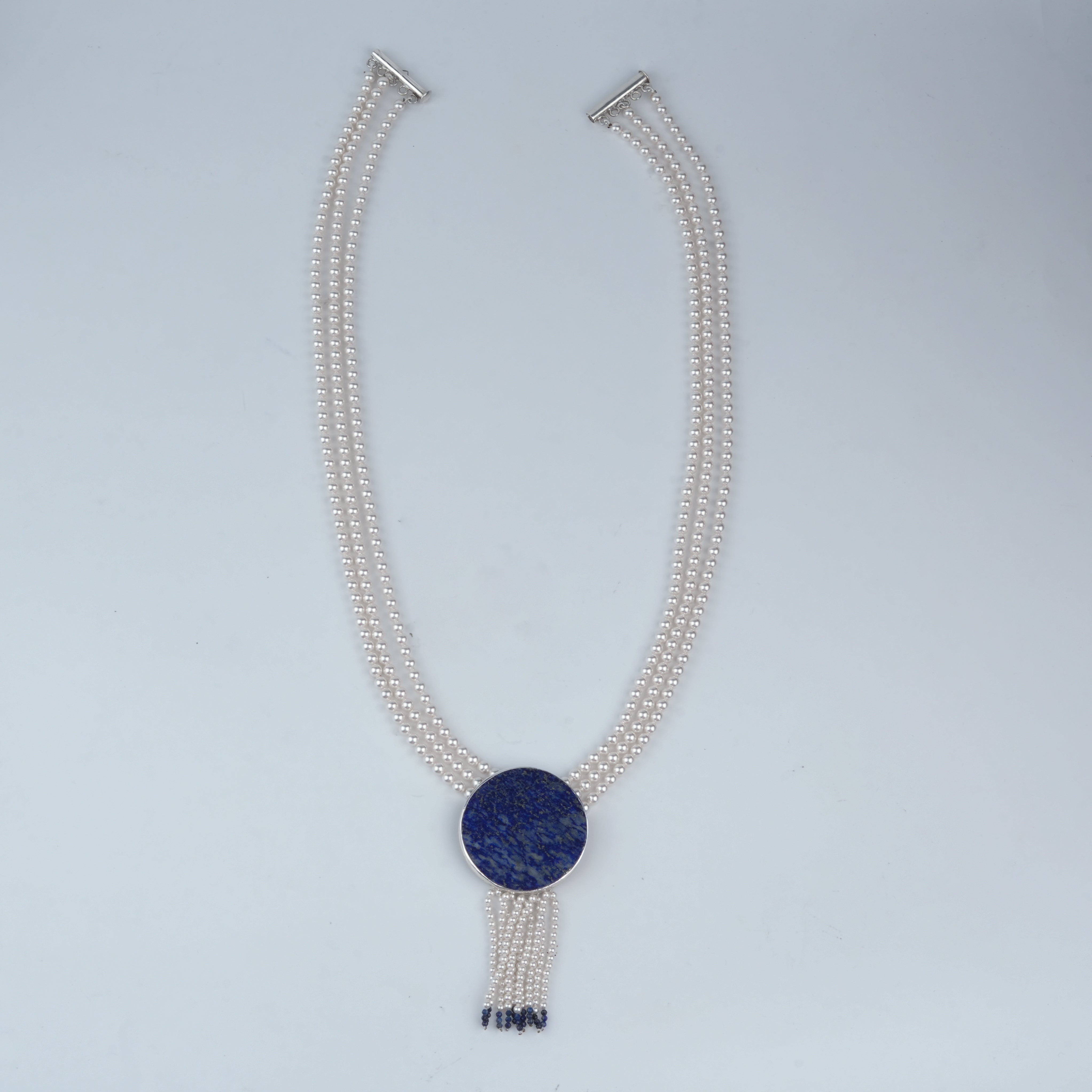 Luxe Necklace – Lapis Lazuli & Pearls