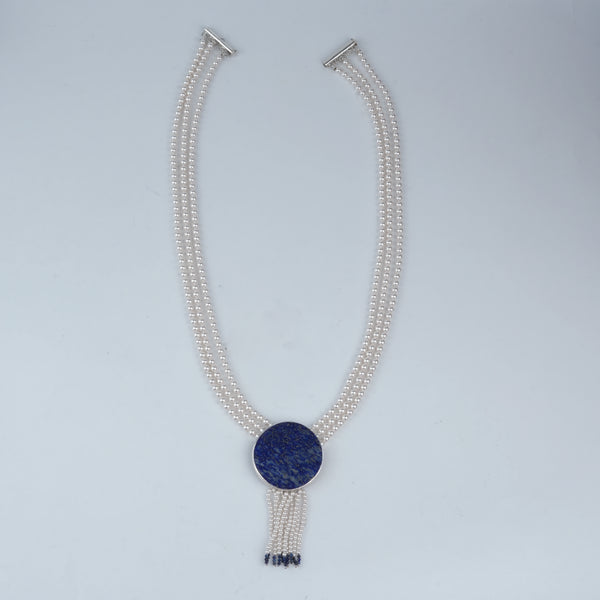Luxe Necklace – Lapis Lazuli & Pearls
