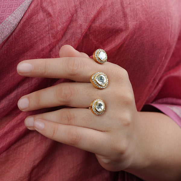 22K Gold Plated Fashion Two Finger Ring
