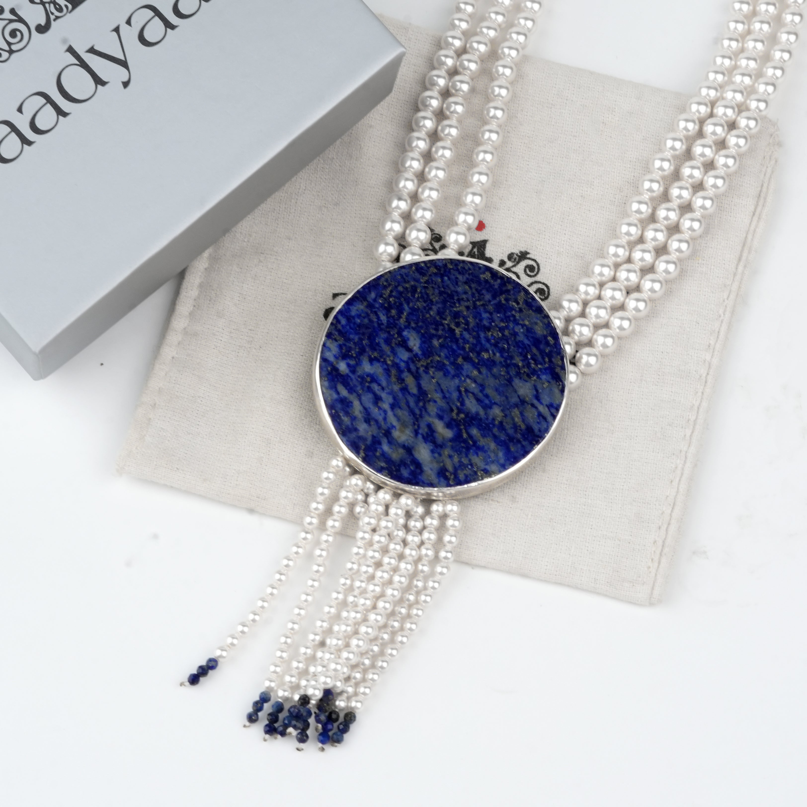 Luxe Necklace – Lapis Lazuli & Pearls