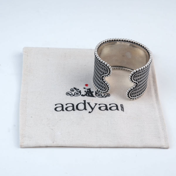 Silver Oxidised Statement Bracelet