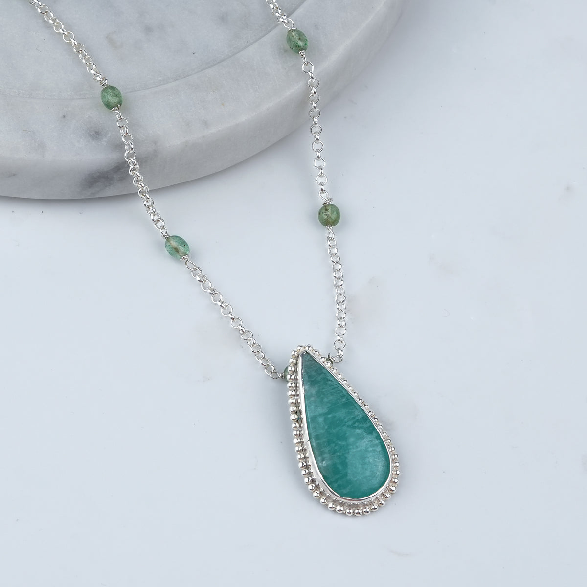 Luxe Necklace – Amazonite & Chain