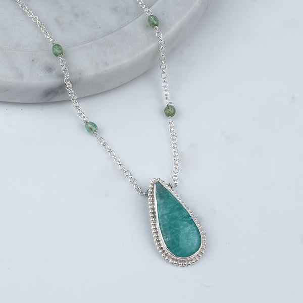 Luxe Necklace – Amazonite & Chain