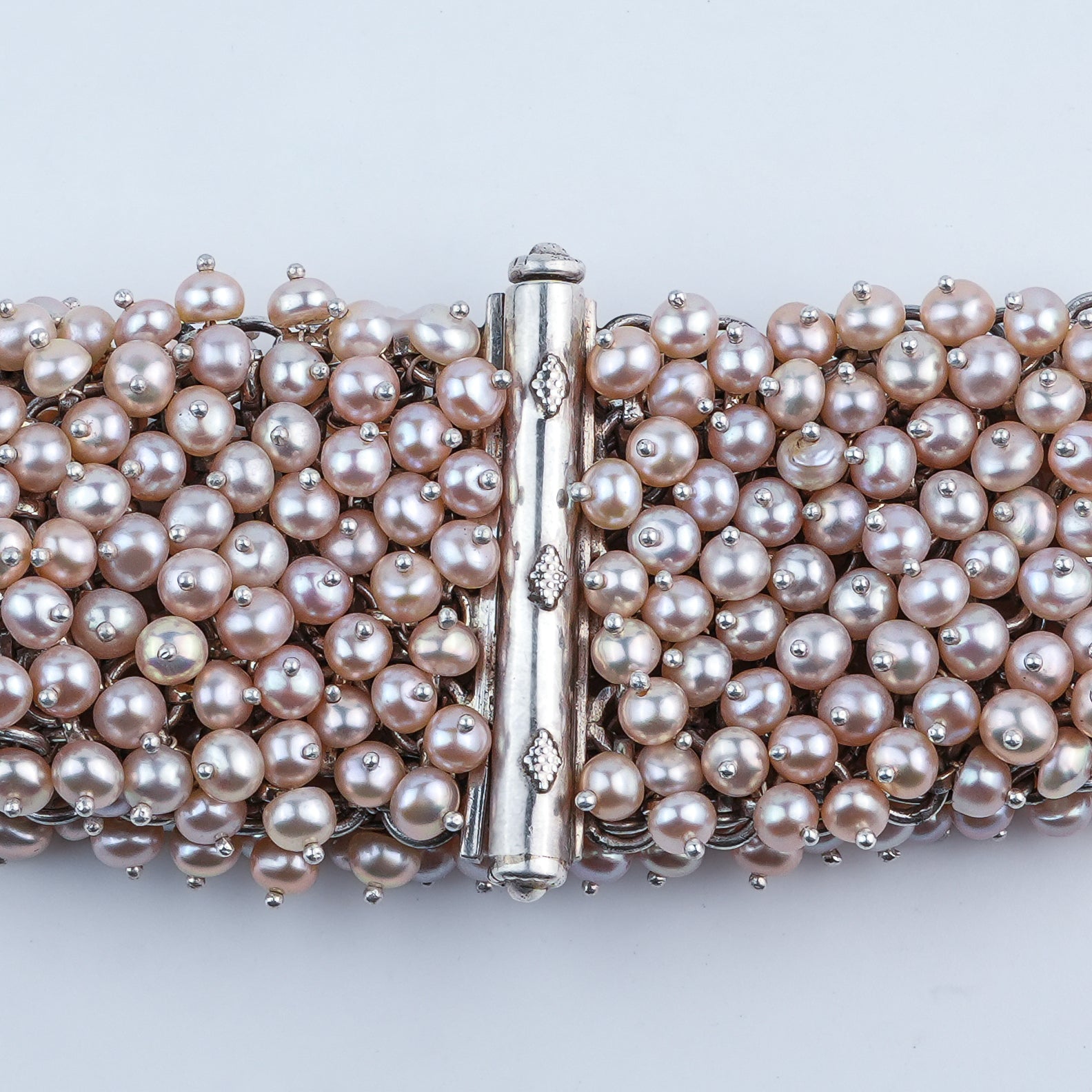 Silver Statement Bracelet with Freshwater Pearls