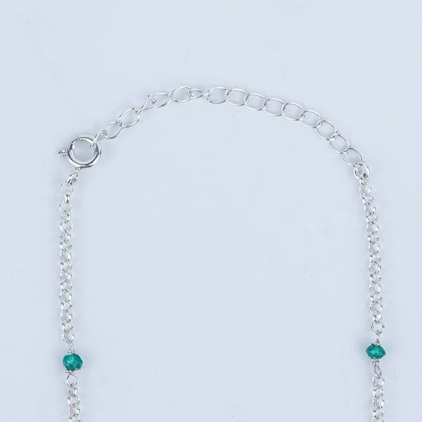 Luxe Necklace – Rectangle Green Onyx & Chain