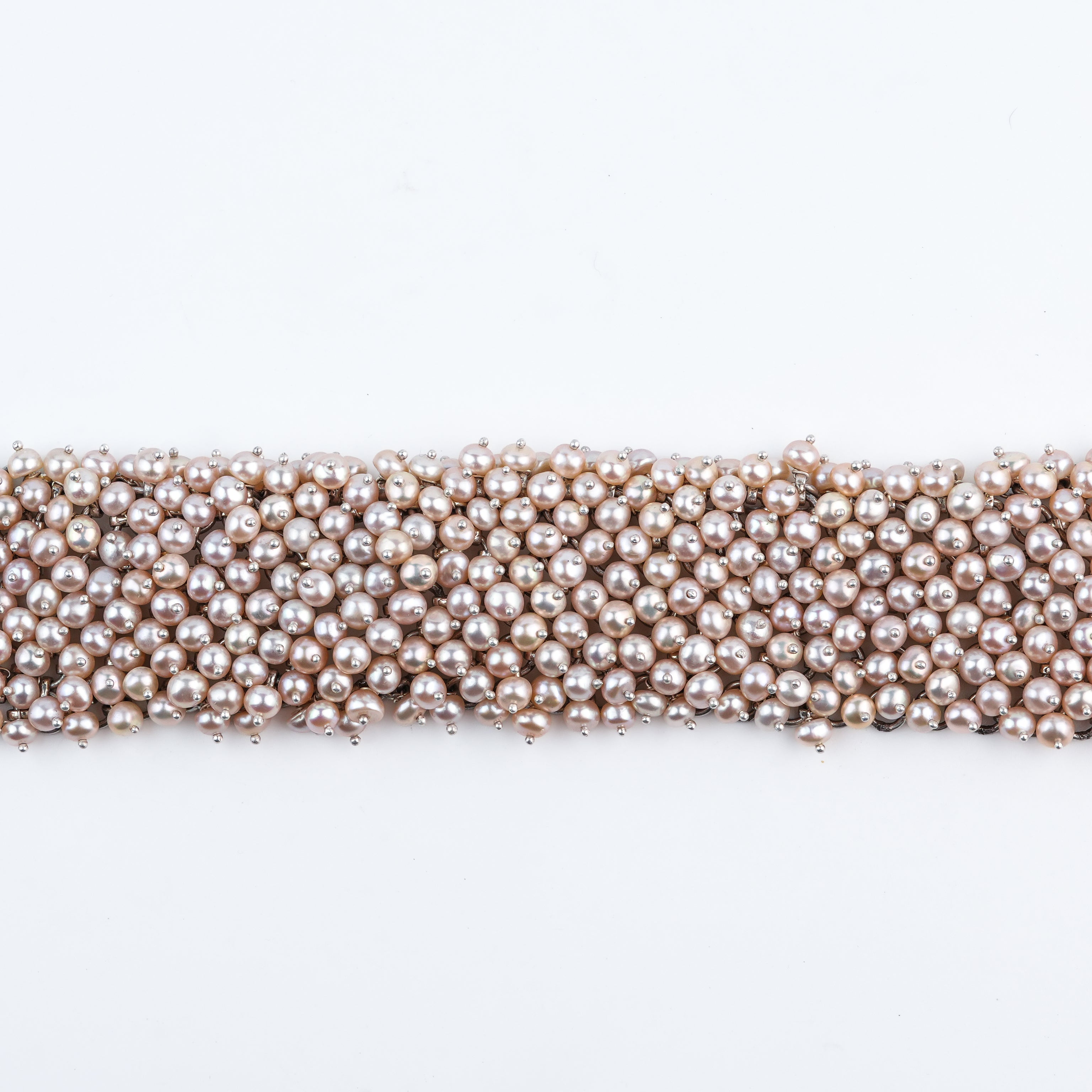 Silver Statement Bracelet with Freshwater Pearls