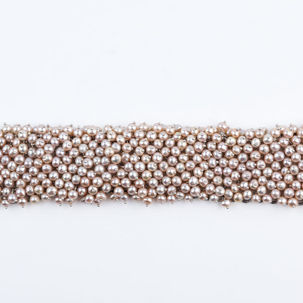 Silver Statement Bracelet with Freshwater Pearls
