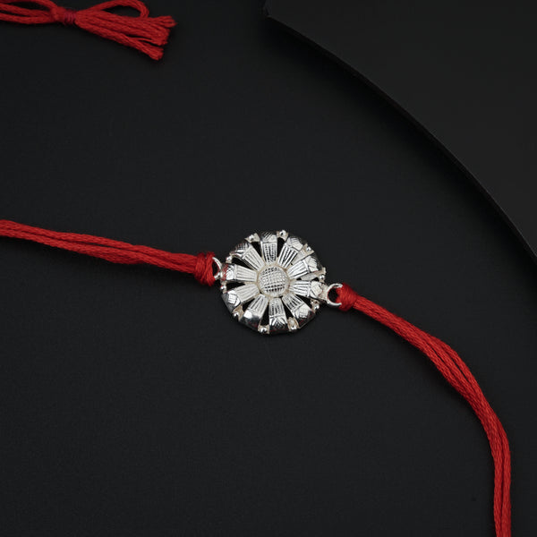 Silver Flower Rakhi