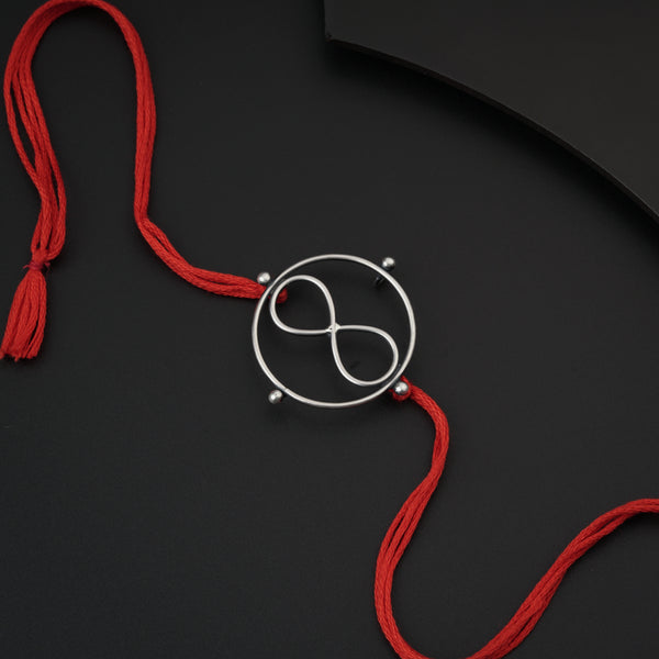 Silver Infinity Round Rakhi