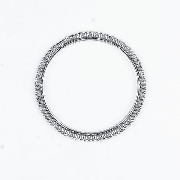 Silver Oxidised Filigree Bangle