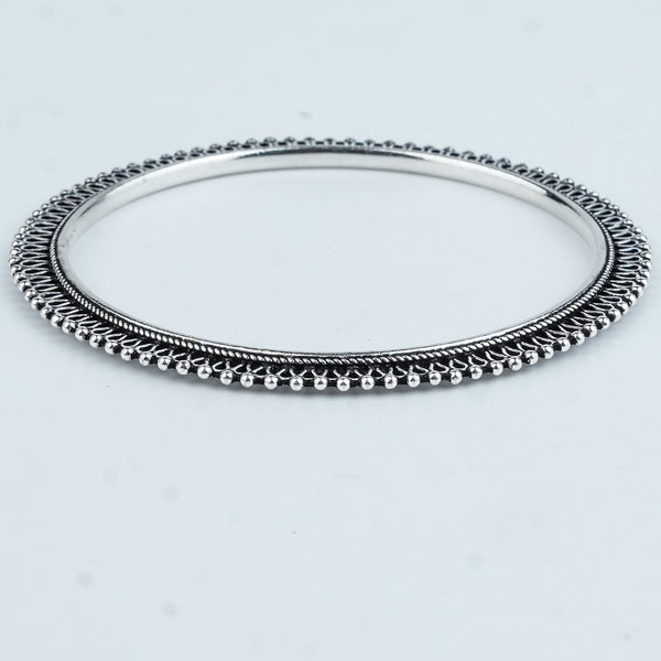 Silver Oxidised Filigree Bangle