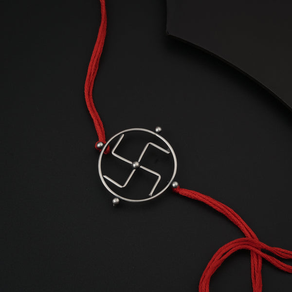 Silver Swastik Rakhi/Pendant