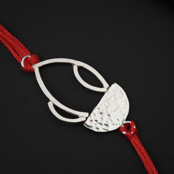 Silver Hammered Rakhi