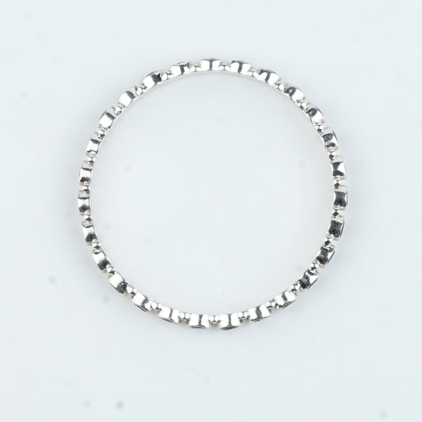 Silver Bangle with White CZ Stone