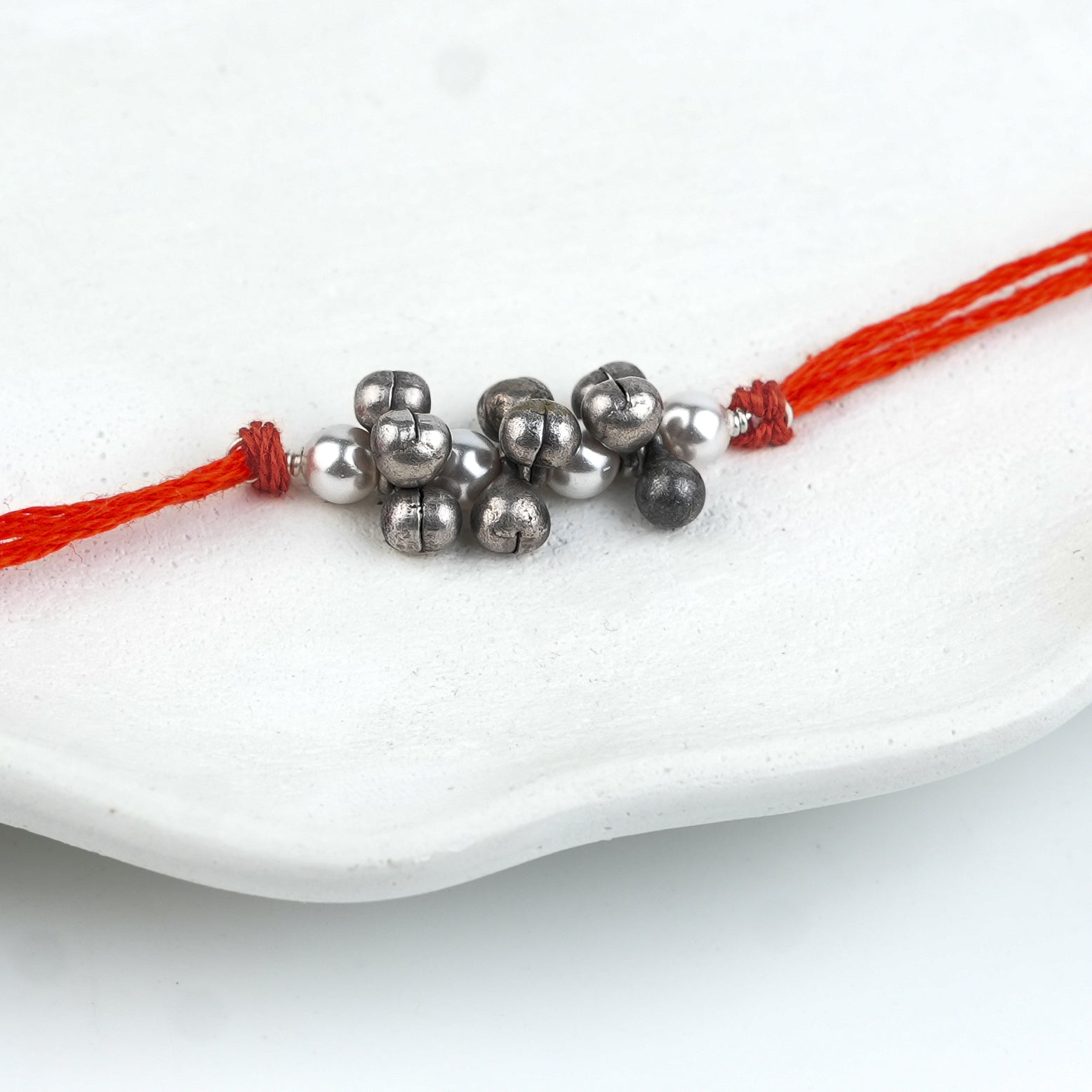 Silver Ghungroo & Pearl Handmade Rakhi