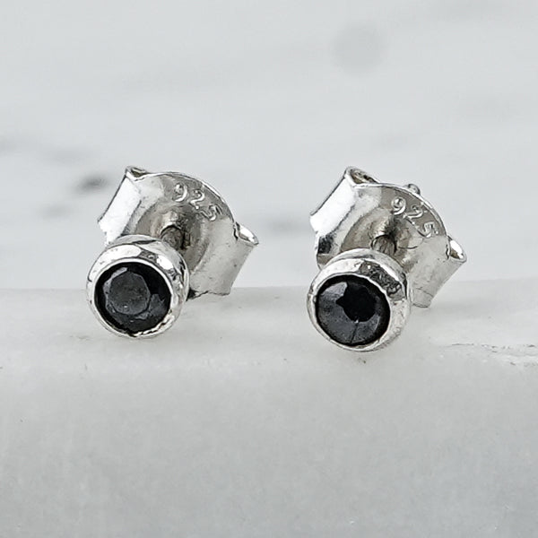 Tiny Black CZ Stud