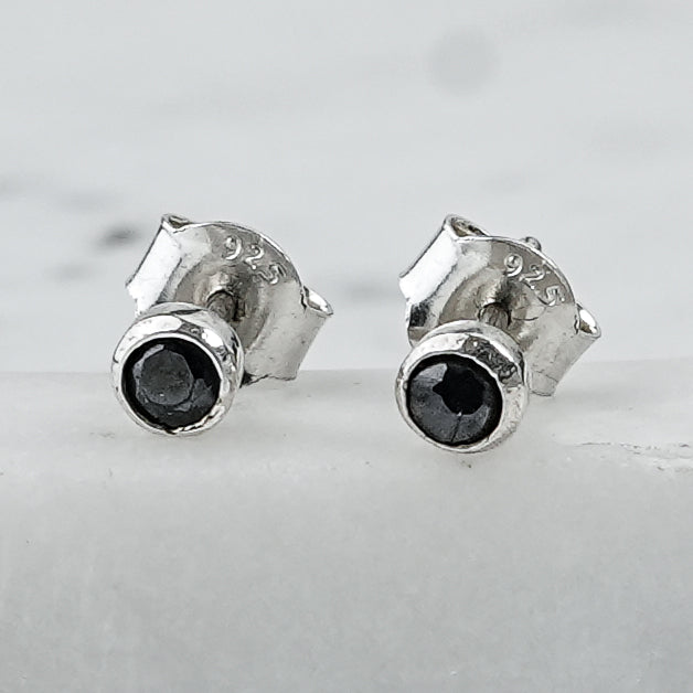Tiny Black CZ Stud