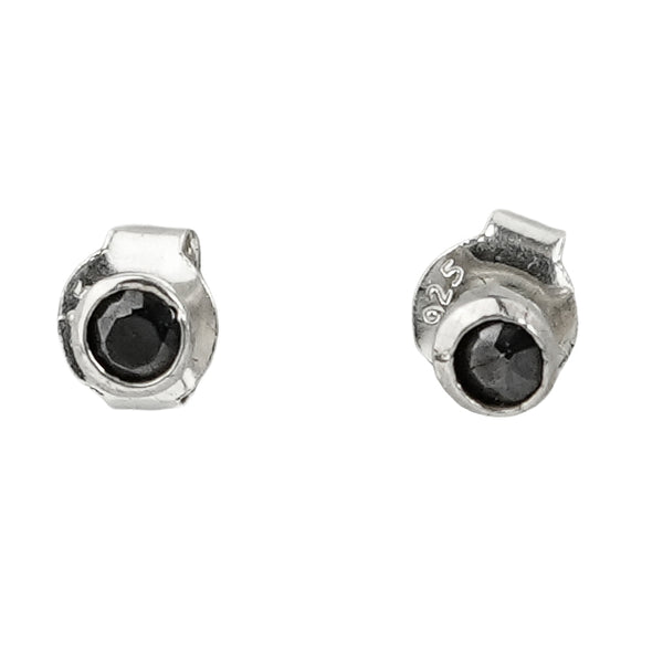 Tiny Black CZ Stud