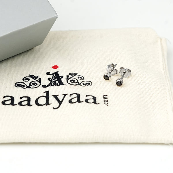 Tiny Black CZ Stud