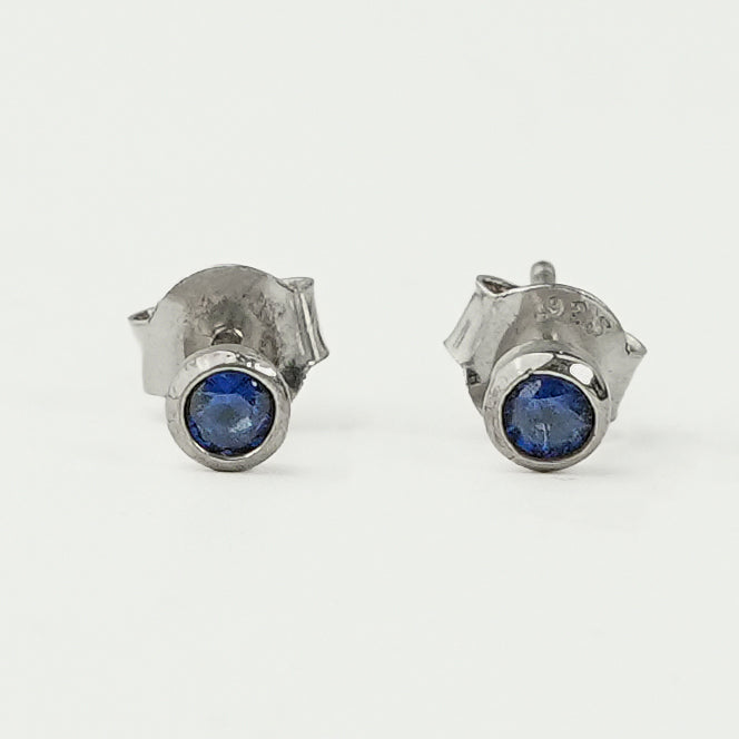 Tiny Blue CZ Stud
