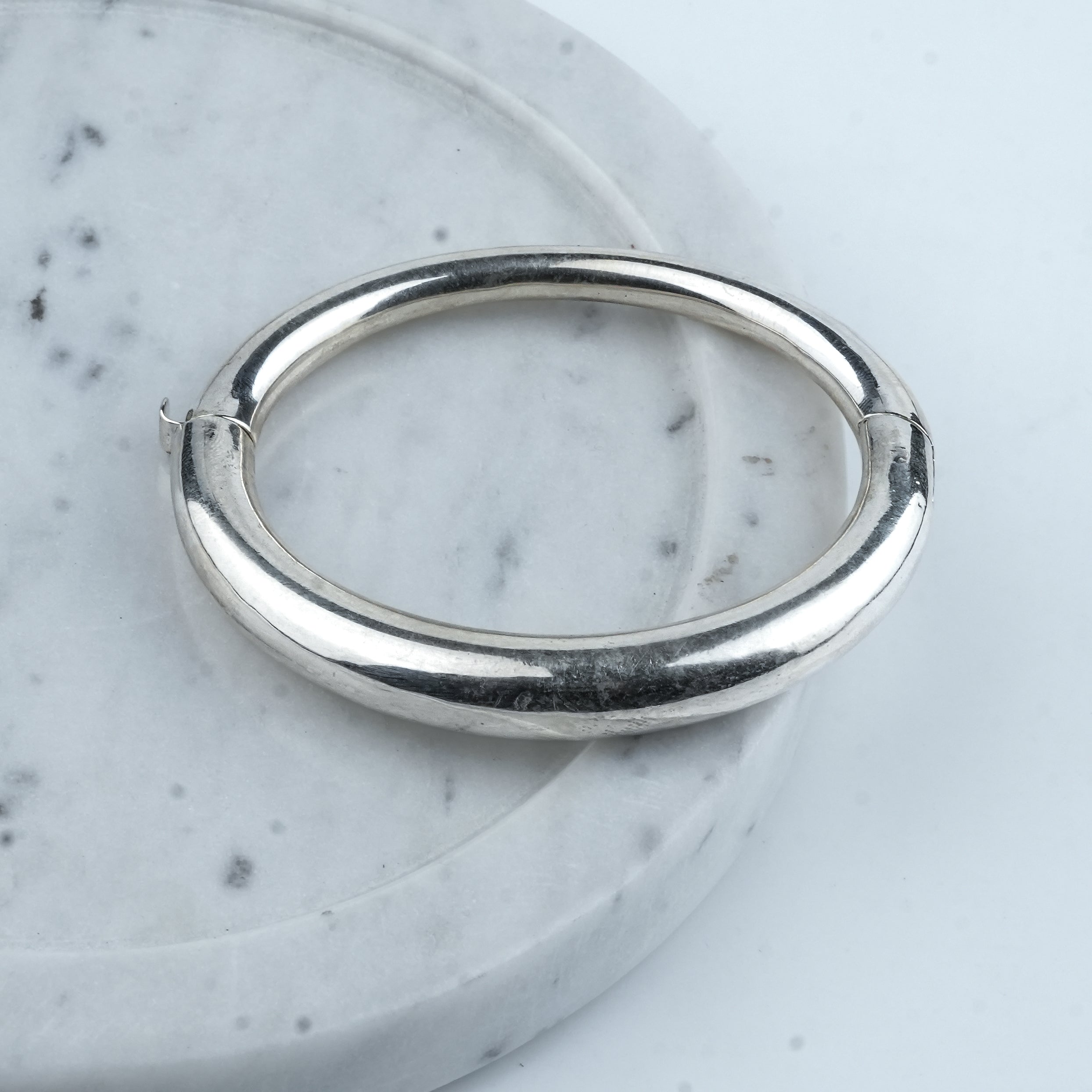 Silver Openable Plain Bangle