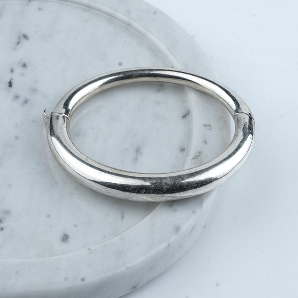 Silver Openable Plain Bangle