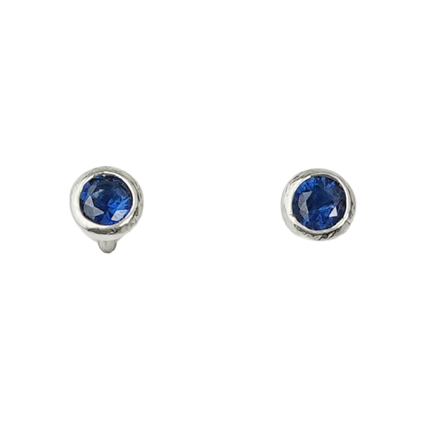 Tiny Blue CZ Stud