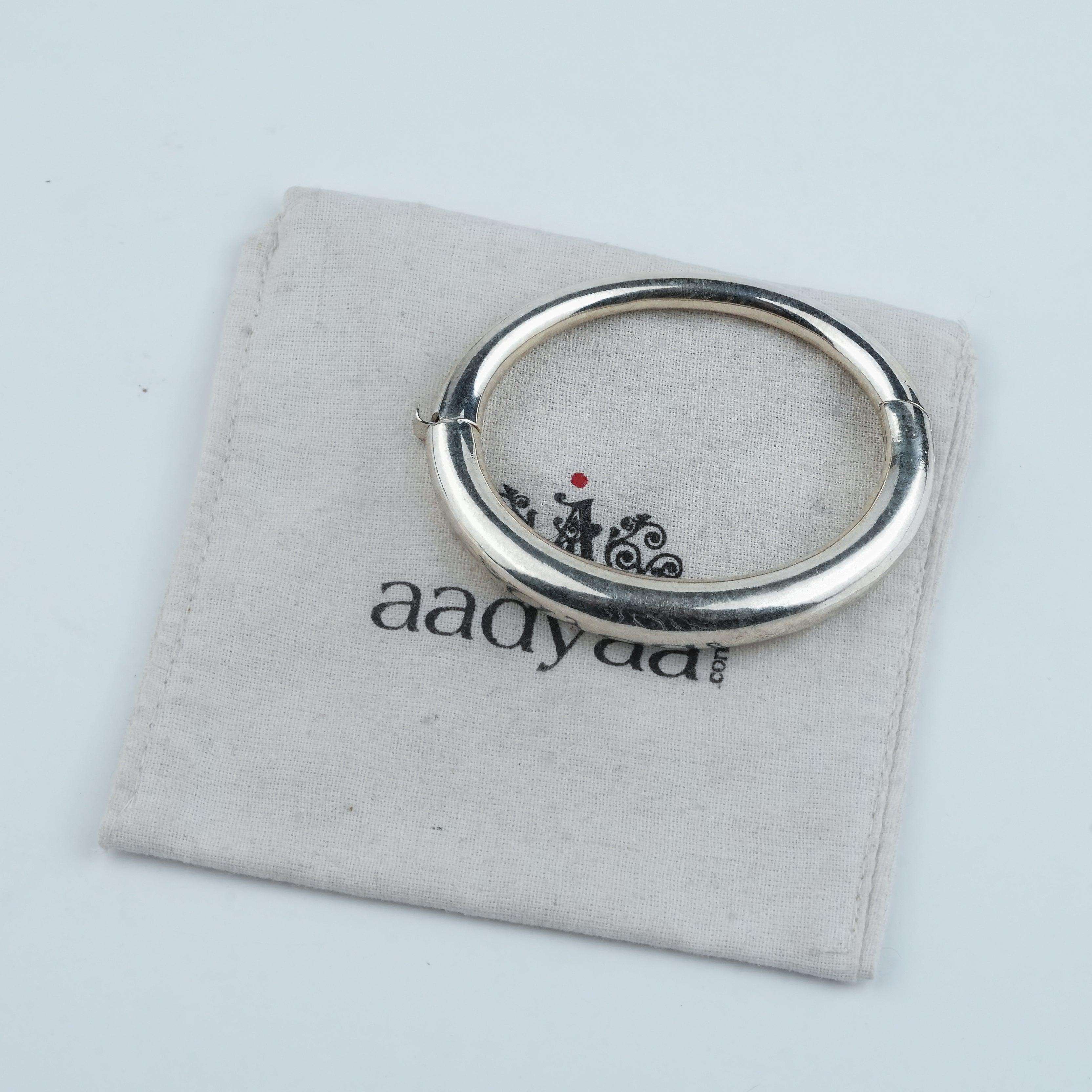 Silver Openable Plain Bangle
