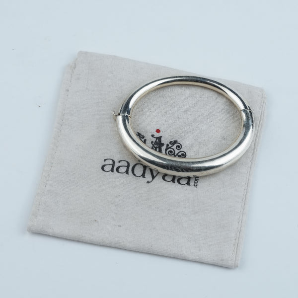 Silver Openable Plain Bangle