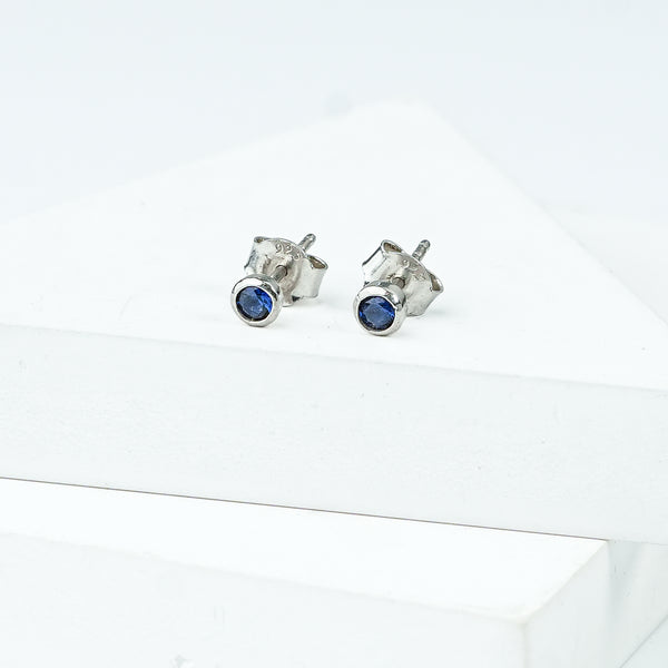 Tiny Blue CZ Stud