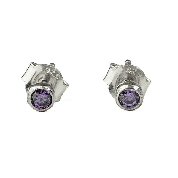 Tiny Purple CZ Stud
