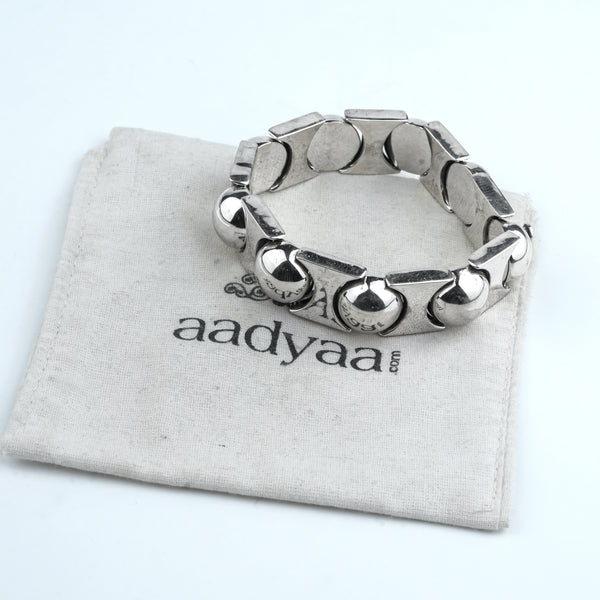 Silver Movable Button Bracelet