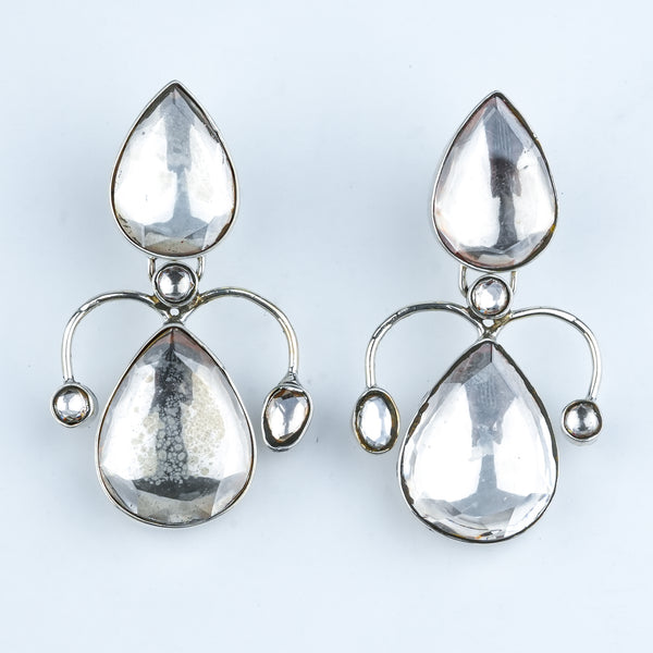 Silver Moissanite Statement Earrings