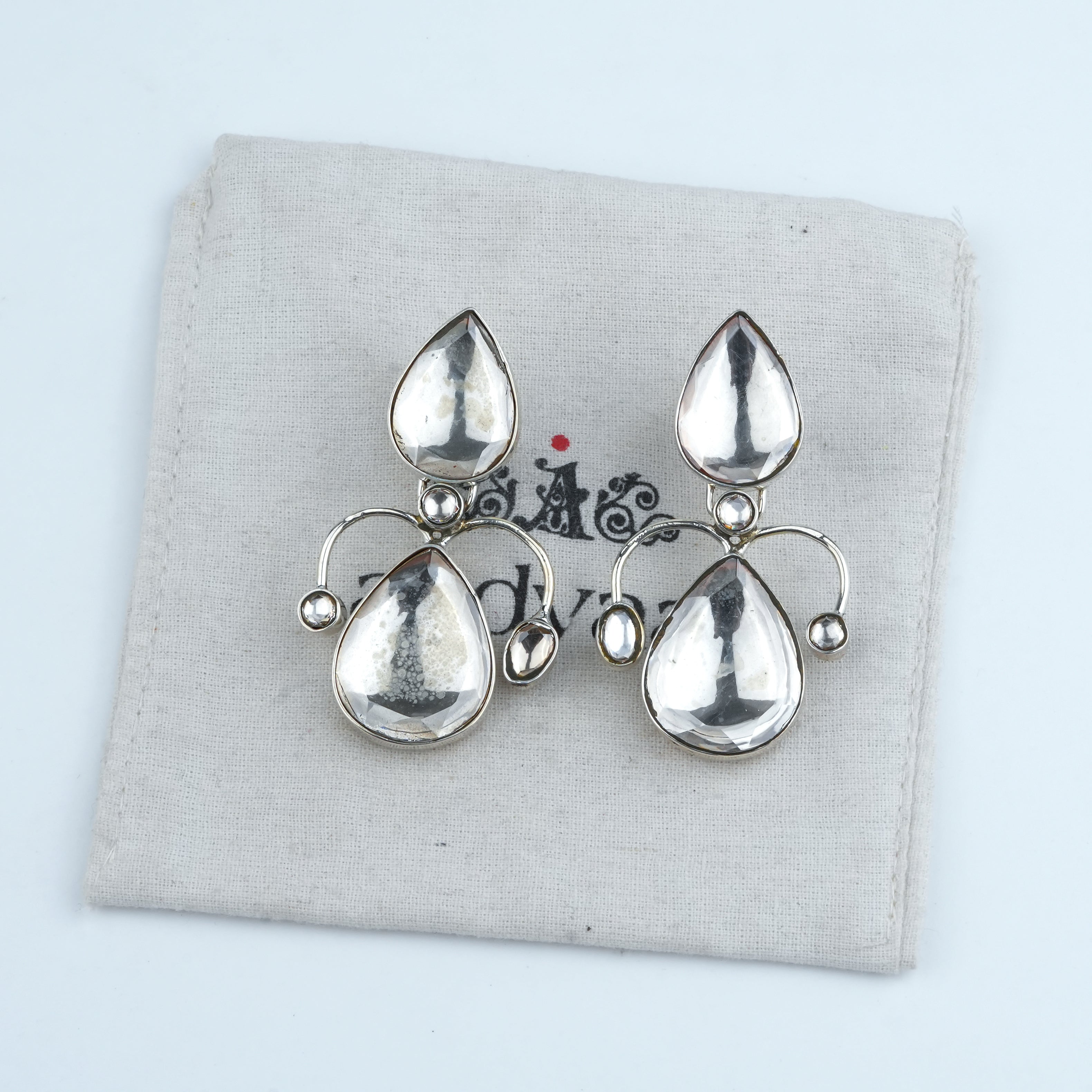 Silver Moissanite Statement Earrings