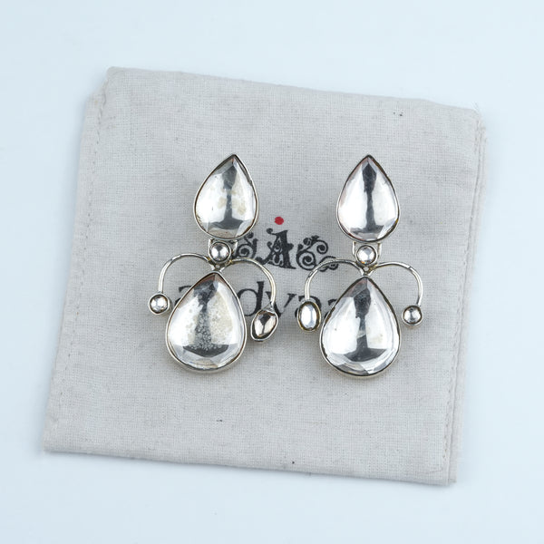 Silver Moissanite Statement Earrings