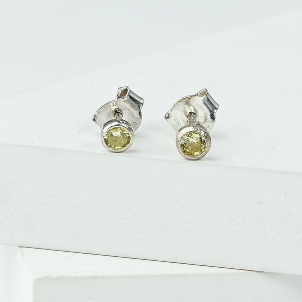 Tiny Yellow CZ Stud