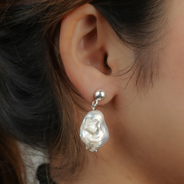 Irregular Freshwater Pearl Drop Earrings (Project Handmade)