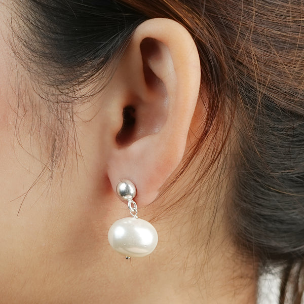 White Pearl Earrings (Project Handmade)