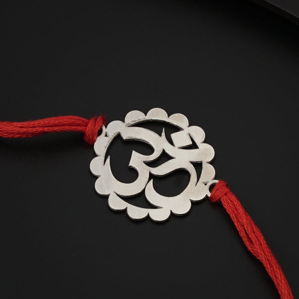 Silver Laser cut Om  Rakhi: Big