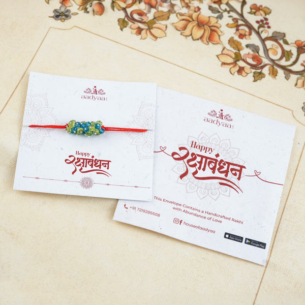 Rhodolite & Peridot Handmade Silver Rakhi