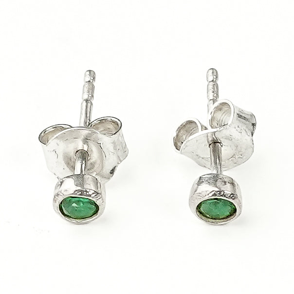 Tiny Green CZ Stud