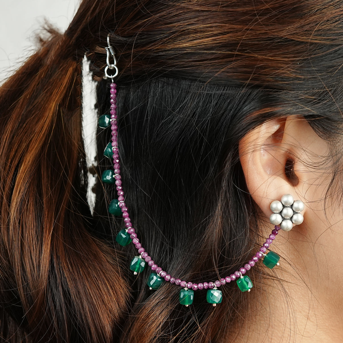 Rubies and Green Onyx Silver Vel (Project Handmade)
